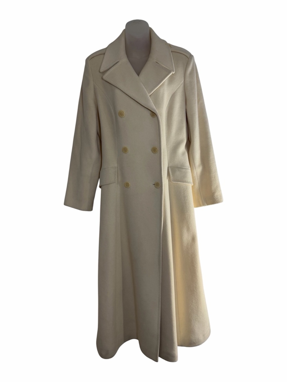 Atipik Fashion Cream Wool Angora Cashmere Peacoat French 40 US 8 Made In France